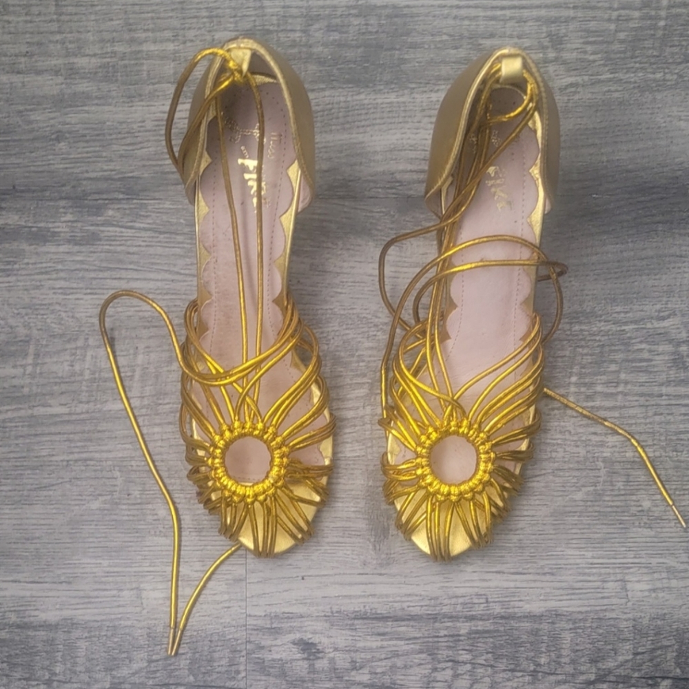 Miss L-Fire 'Paloma' Sandals (Size 40) in a Vibrant Gold Color!